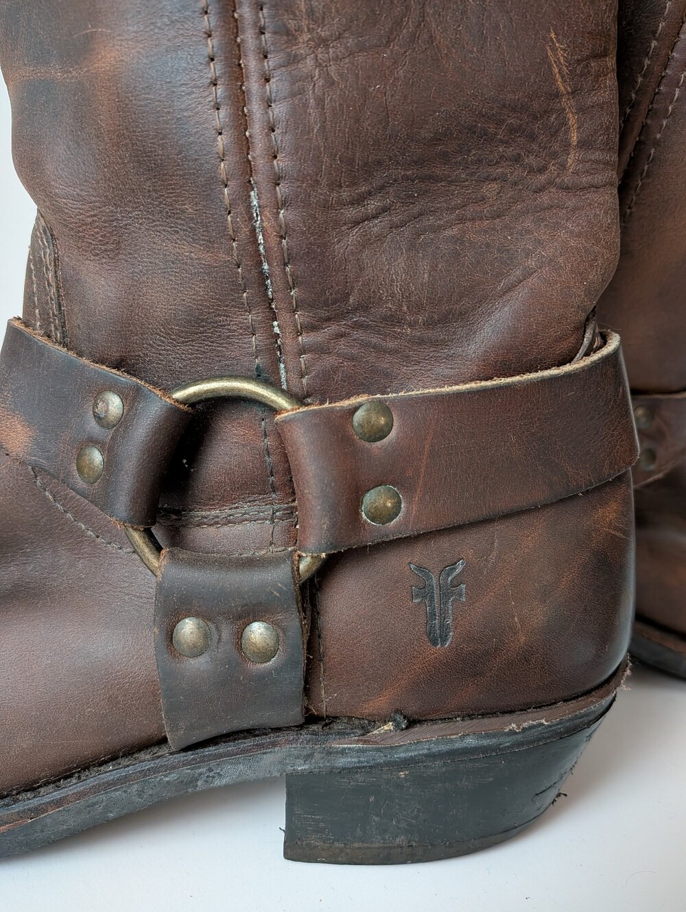 Frye Women's Brown Leather Harness Boots - Picture 3 of 5